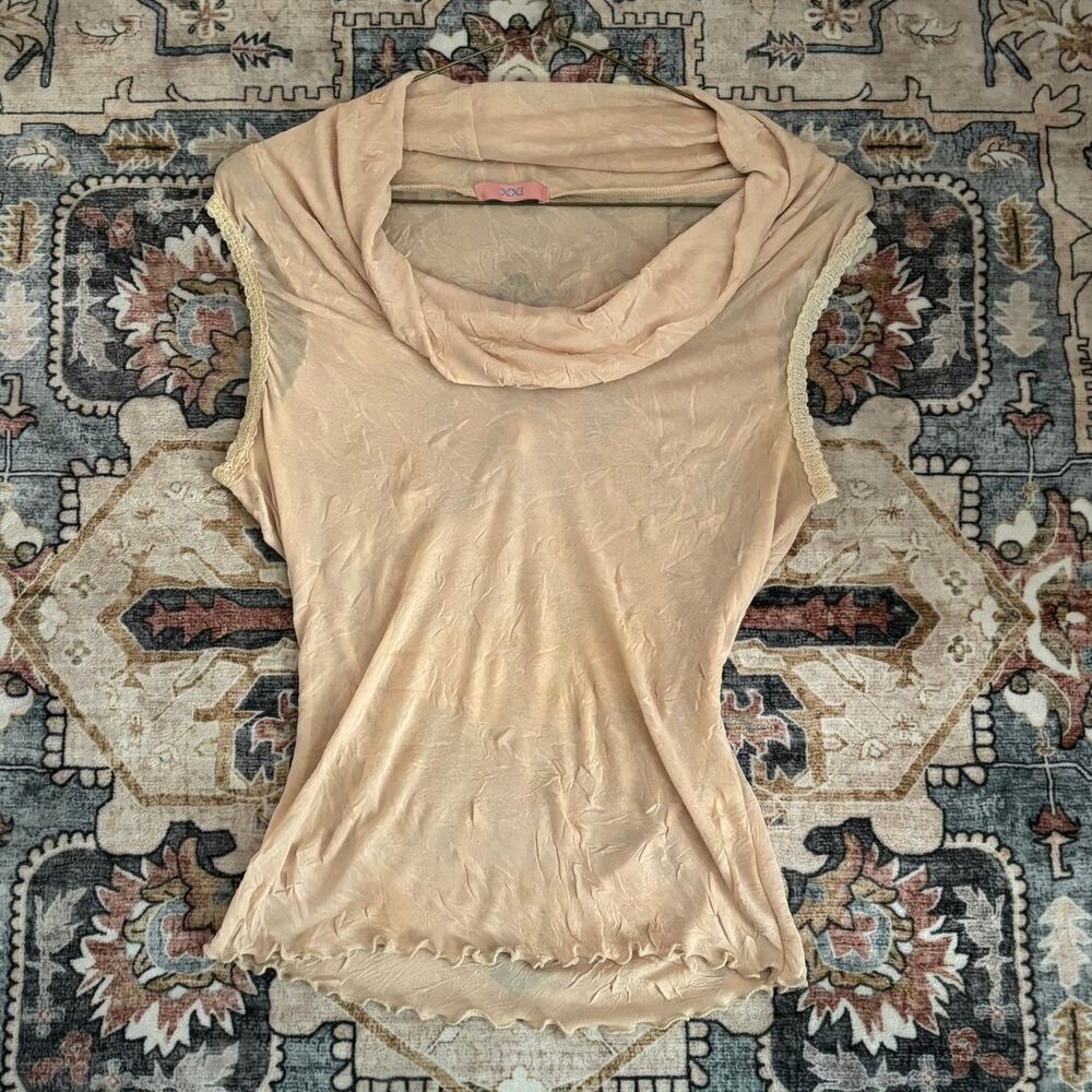Vintage Y2k Forever 21 Babydoll Cowl Neck Top Women's 90s Style Size S/M